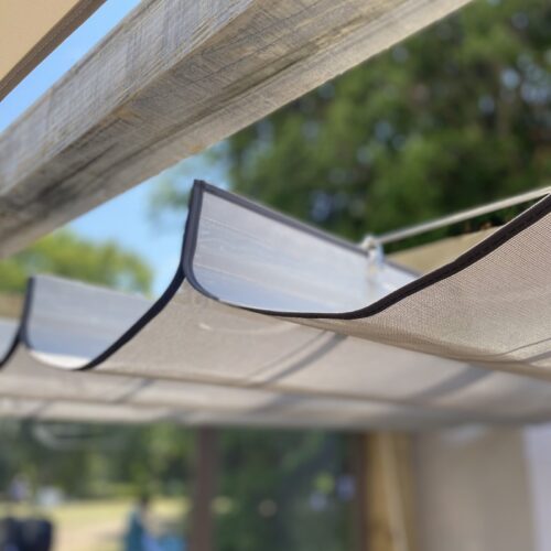 retractable pergola awning features details
